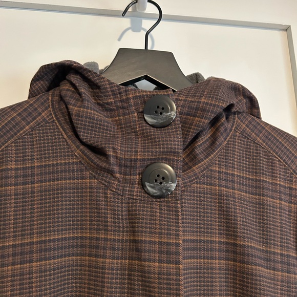 Patagonia Darya Plaid Fleece Lined Hooded Jacket Raven Windproof Size Large - Picture 8 of 10